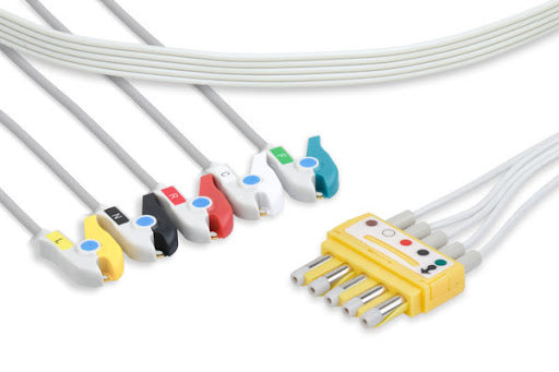Cable EKG de 10 latiguillos de una pieza compatible con GE Marquette.